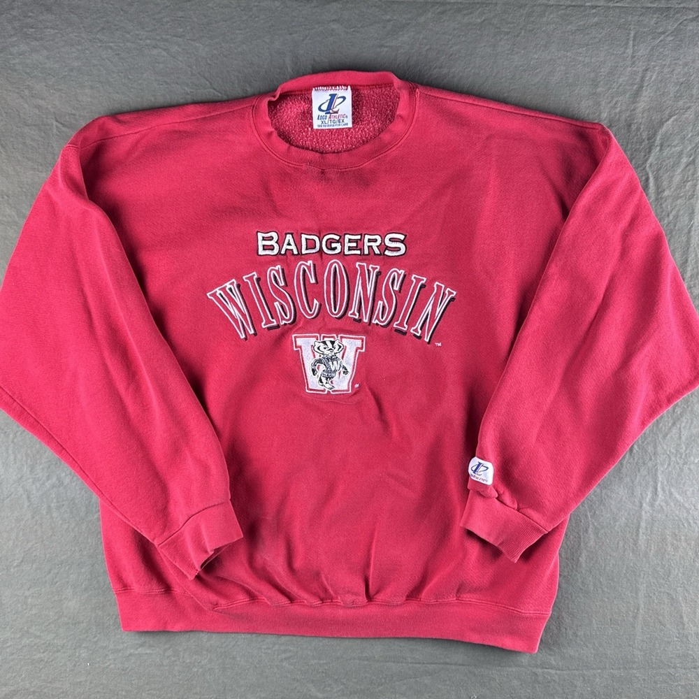 Vintage 90s Wisconsin Badgers Logo Athletic Sweatshirt XL USA Made NCAA